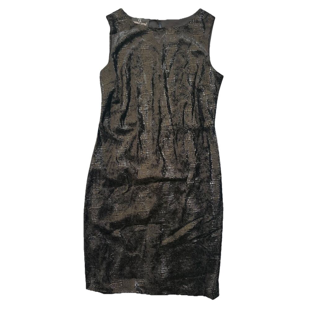 Carole Little Dresses Women’s Size 10 Snakeskin Black Sleeveless Midi Dress